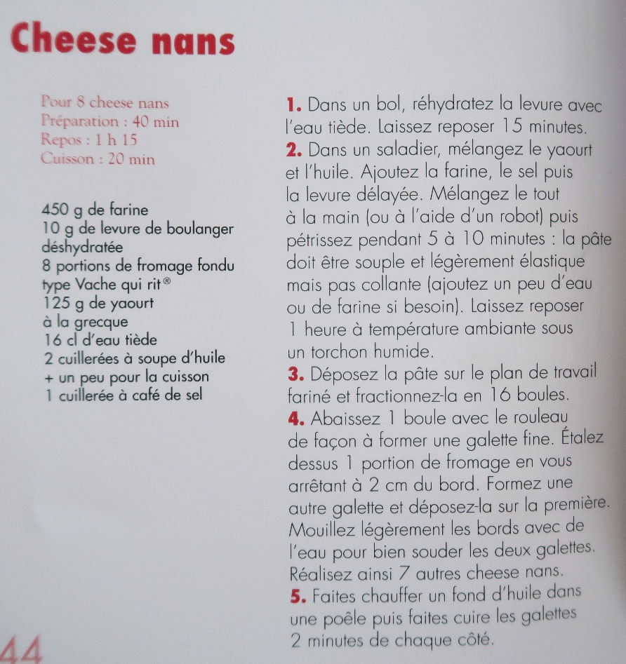 Recette cheese nan